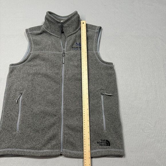North Face Fleece Vest Mens Large Grey Full Zip Embroidered Chest Logo - Picture 5 of 10